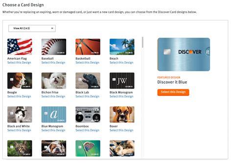 customize discover card.